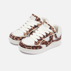 StarryClimb Leopard Patchwork Skate Shoes