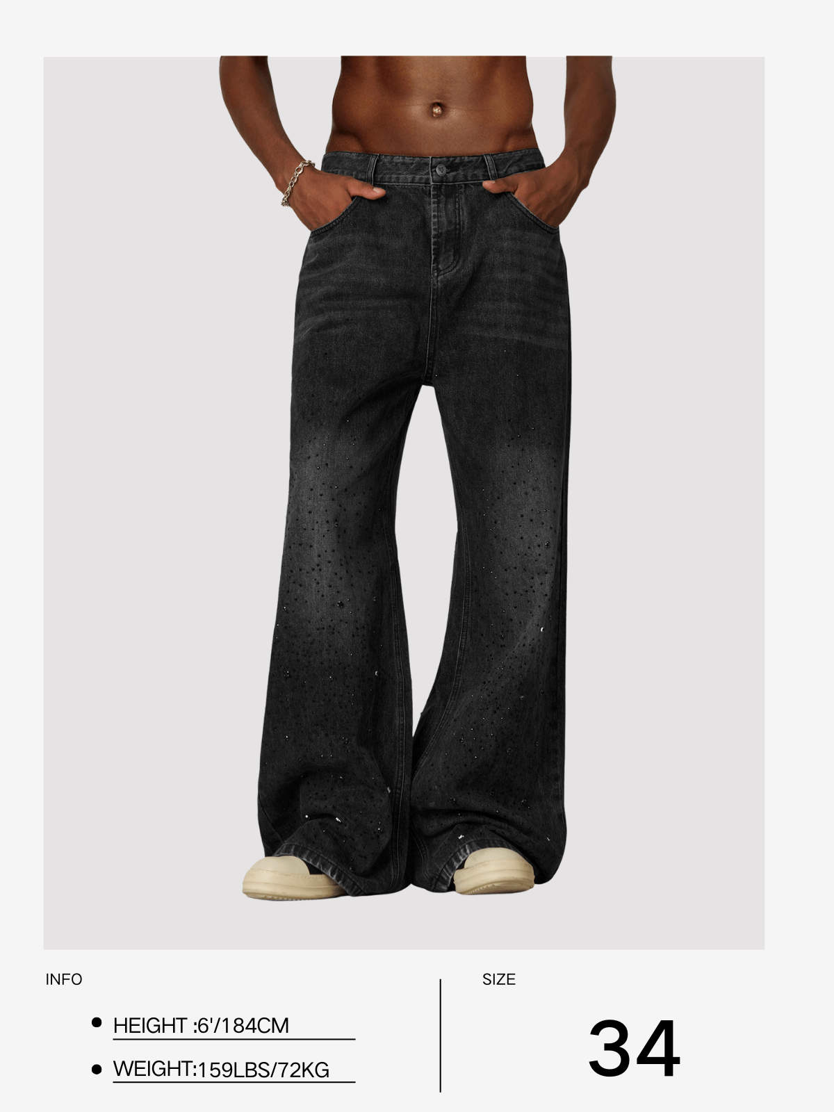 Aelfric Eden Baaggy V01 Rhinestone Baggy Jeans - Image 14